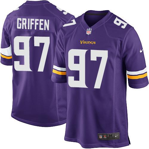 Nike Vikings #97 Everson Griffen Purple Team Color Youth Stitched NFL Elite Jersey - Click Image to Close